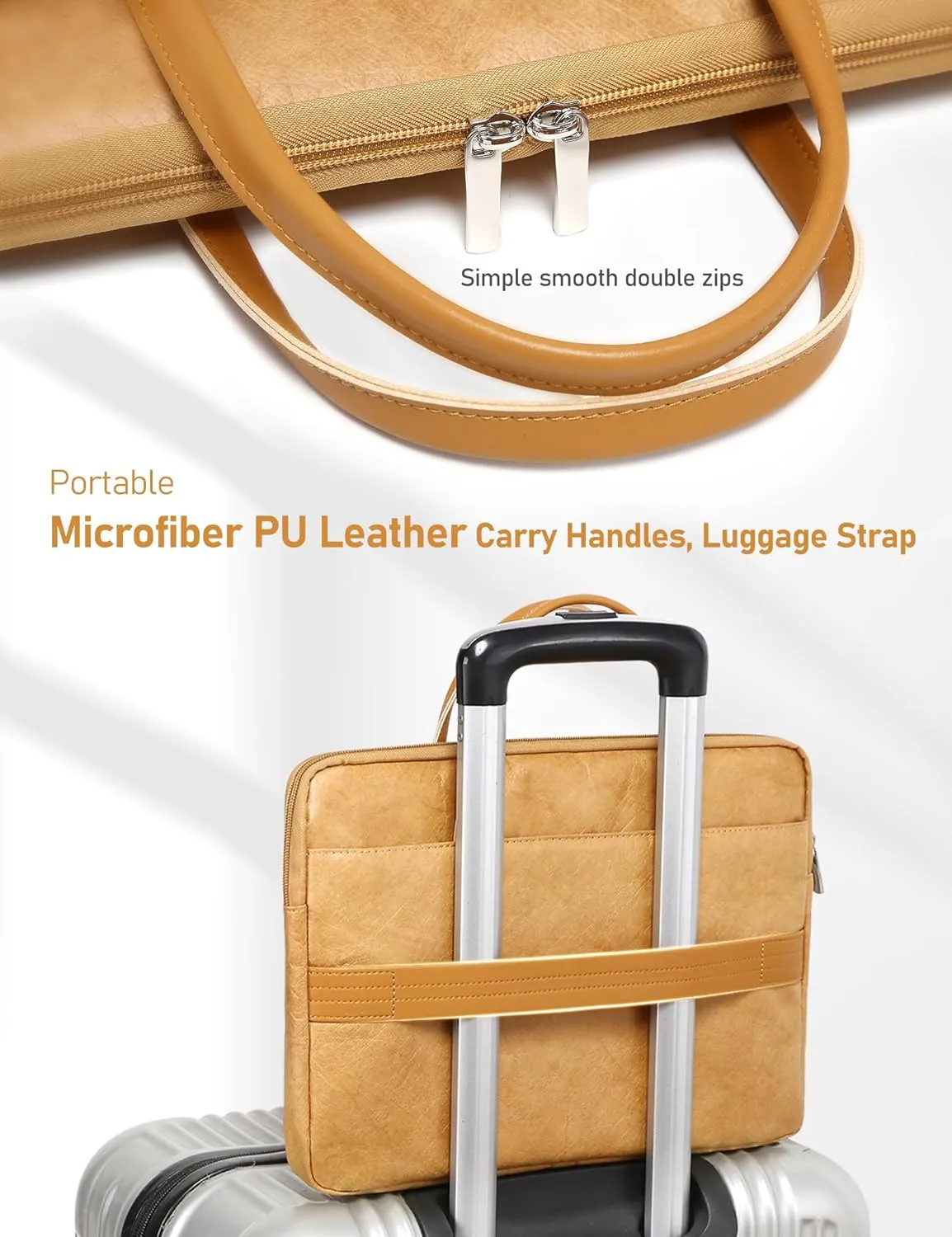 15-16 Inch Shockproof Laptop Sleeve with Handle, Computer Bag for MacBook Pro 16 M4/M3/M2/M1 Pro/Max, MacBook Air 15 M4/M3/M2, 15.6 Inch Chromebook, 16 Inch TUF Gaming, Inspiron 16, Autumn Oak