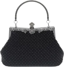 1920s Vintage Style Solid Color Beaded Evening Bag Simple Elegant Women's Clutch Suitable for Weddings, Parties