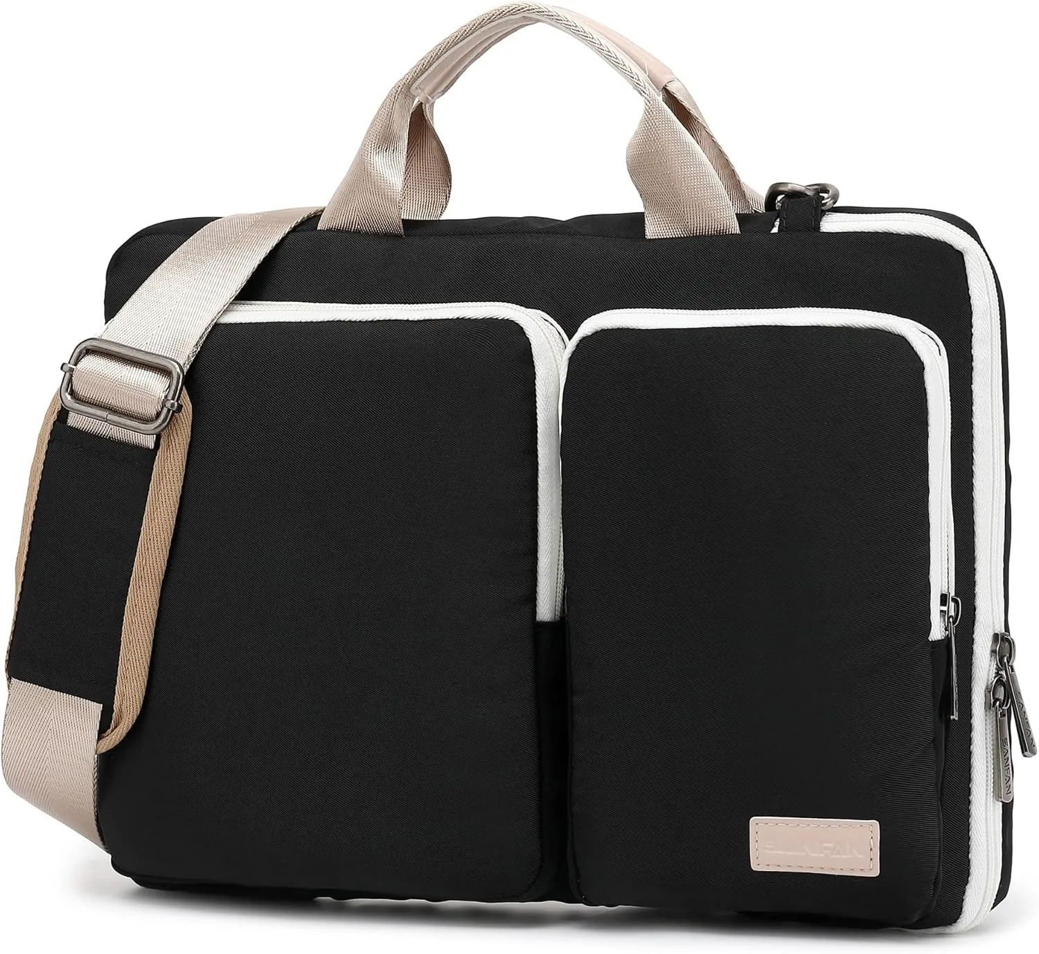 360 Protective Muti-Pockets Laptop Shoulder Bag Sleeve Case,Laptop Briefcase for 15.6 inch and 16 inch Laptop (Black)
