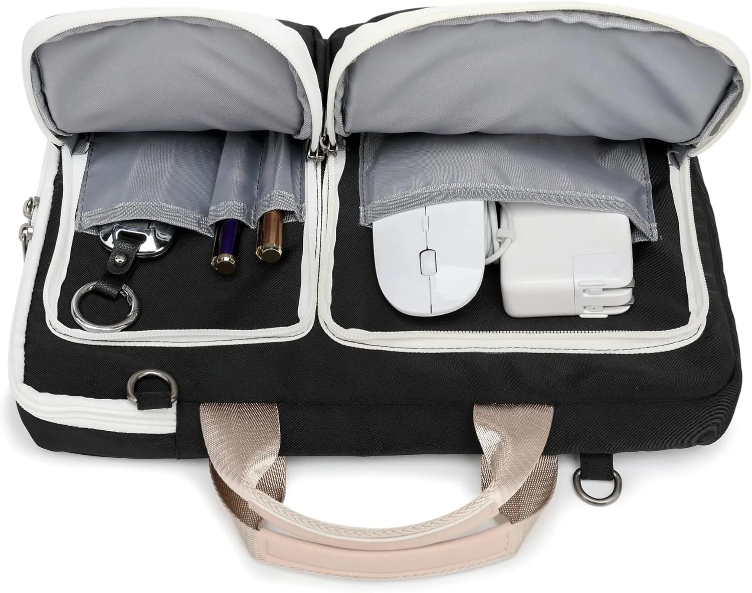 360 Protective Muti-Pockets Laptop Shoulder Bag Sleeve Case,Laptop Briefcase for 15.6 inch and 16 inch Laptop (Black)