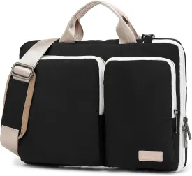 360 Protective Muti-Pockets Laptop Shoulder Bag Sleeve Case,Laptop Briefcase for 15.6 inch and 16 inch Laptop (Black)