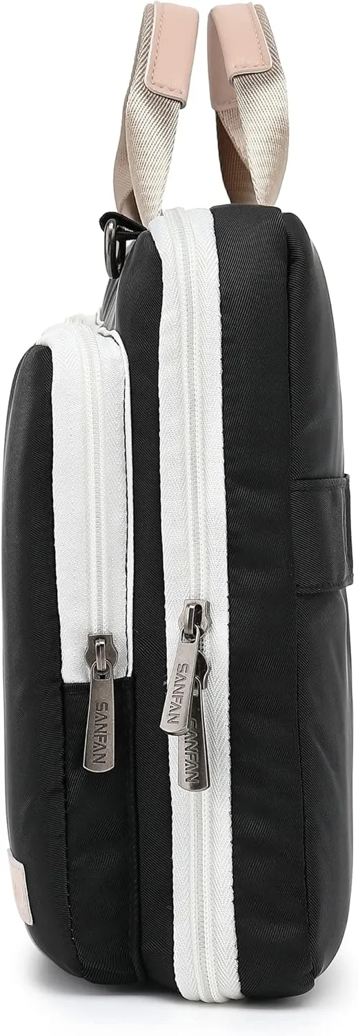 360 Protective Muti-Pockets Laptop Shoulder Bag Sleeve Case,Laptop Briefcase for 15.6 inch and 16 inch Laptop (Black)