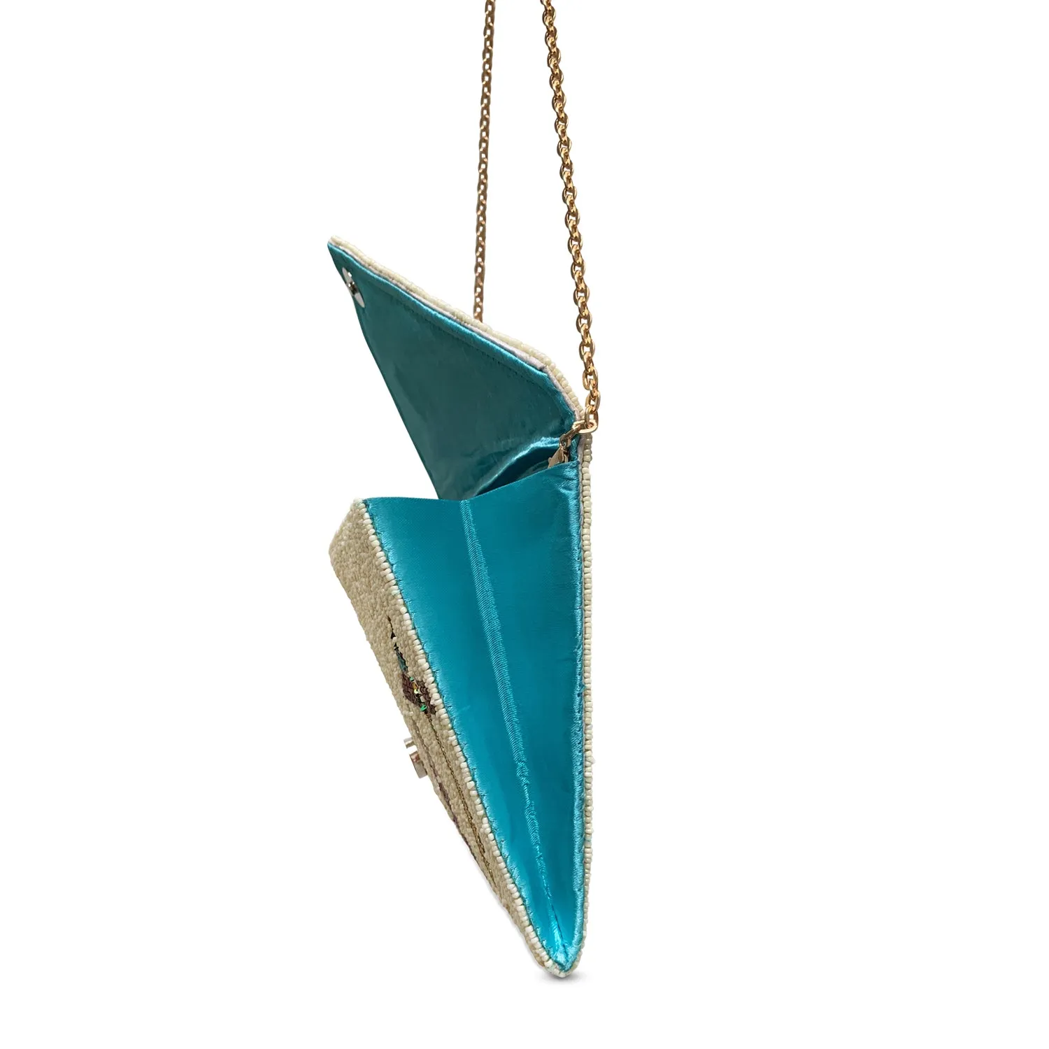 Beaded Clutch Bag | Ivory Parrots
