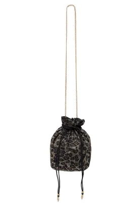 BEADED DRAWSTRING POUCH MULTI