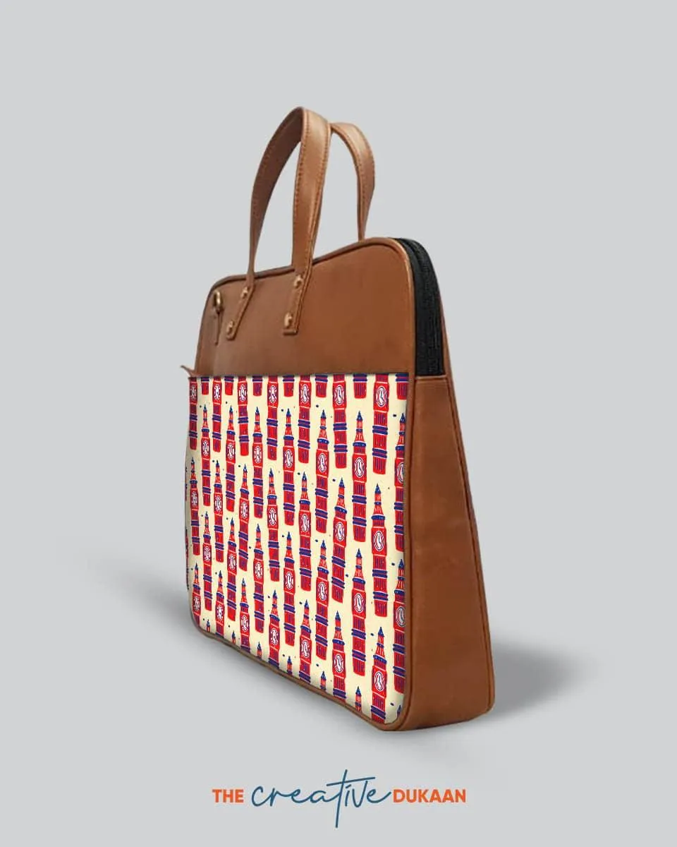 Big Ban Clock Tower - The Vegan Leather Laptop Bag
