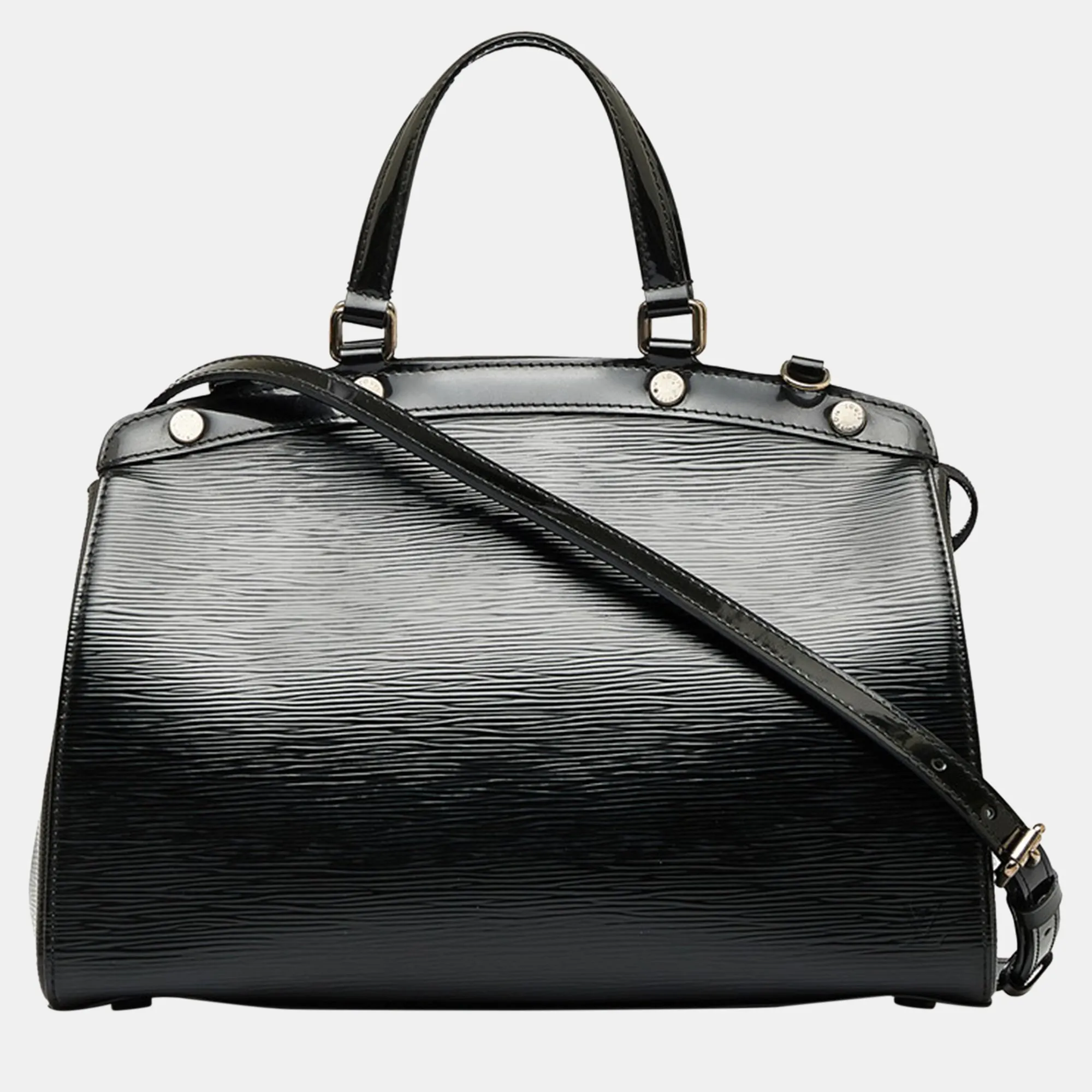 Black Leather Epi Brea MM Satchel Bag