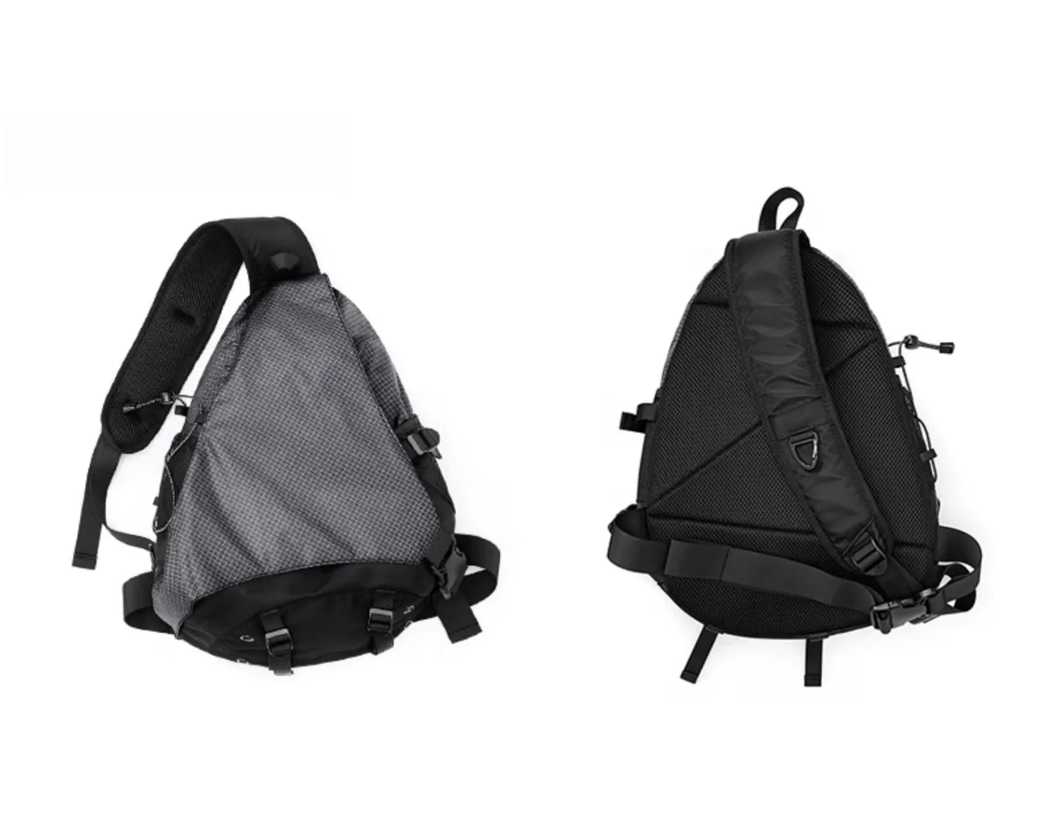 Black Sport Backpack Crossbody Waterproof Sling Bag Large Sling Bag For Big Men Cool Large Chest Bag for Men