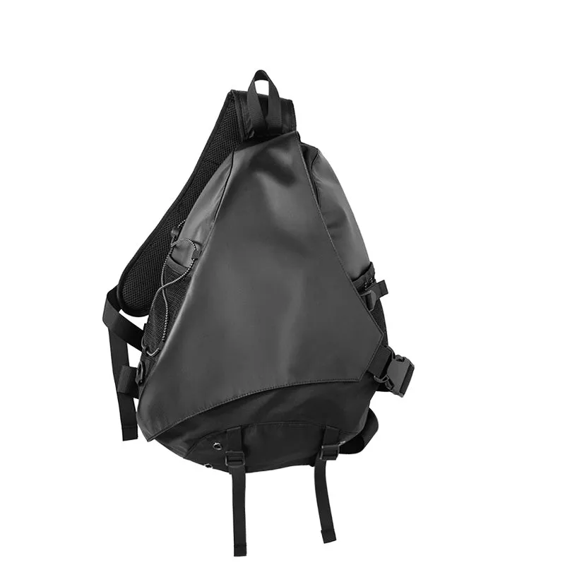 Black Sport Backpack Crossbody Waterproof Sling Bag Large Sling Bag For Big Men Cool Large Chest Bag for Men