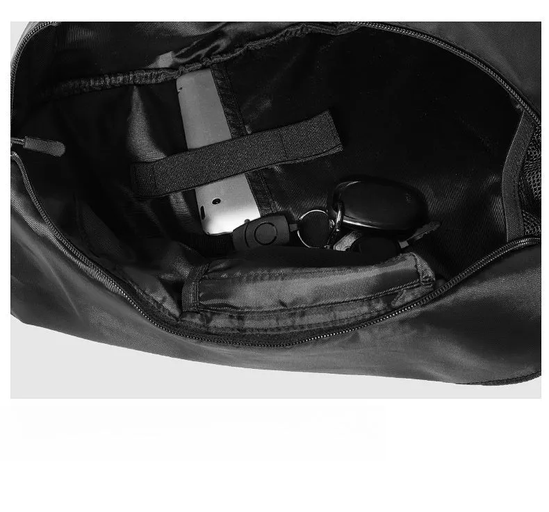 Black Sport Backpack Crossbody Waterproof Sling Bag Large Sling Bag For Big Men Cool Large Chest Bag for Men
