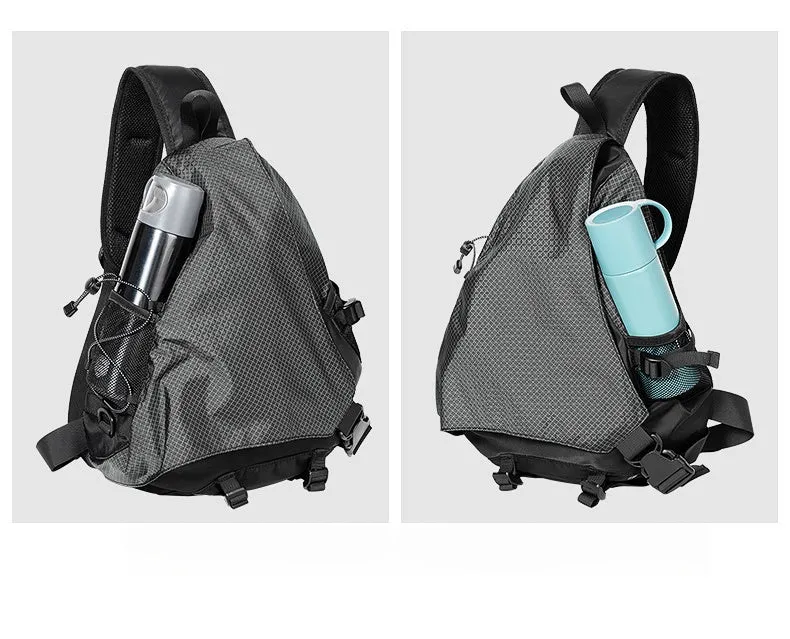 Black Sport Backpack Crossbody Waterproof Sling Bag Large Sling Bag For Big Men Cool Large Chest Bag for Men