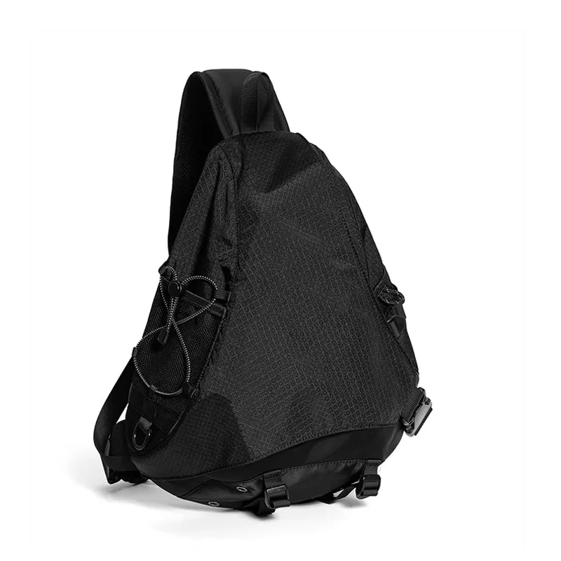 Black Sport Backpack Crossbody Waterproof Sling Bag Large Sling Bag For Big Men Cool Large Chest Bag for Men