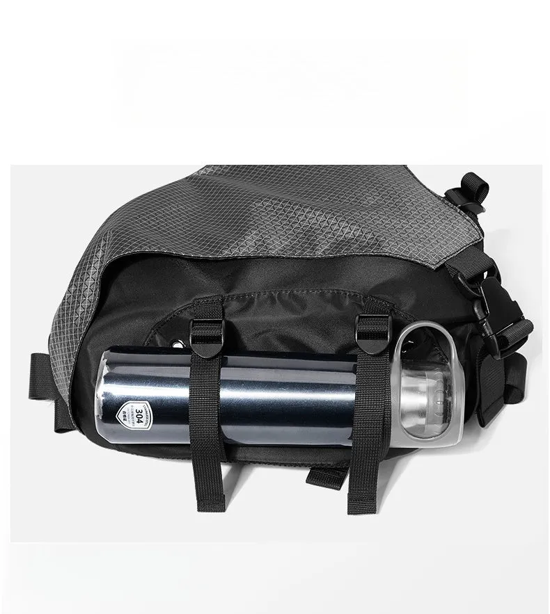 Black Sport Backpack Crossbody Waterproof Sling Bag Large Sling Bag For Big Men Cool Large Chest Bag for Men