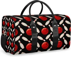 Bowling Ball Travel Duffle Bag, Weekender Bags for Women Men Black Carry on Overnight Bag Waterproof Gym Bags, Hospital Bag for Labor and Delivery