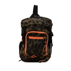 Brown Burberry Nylon Leopard Print Leo Sling Backpack