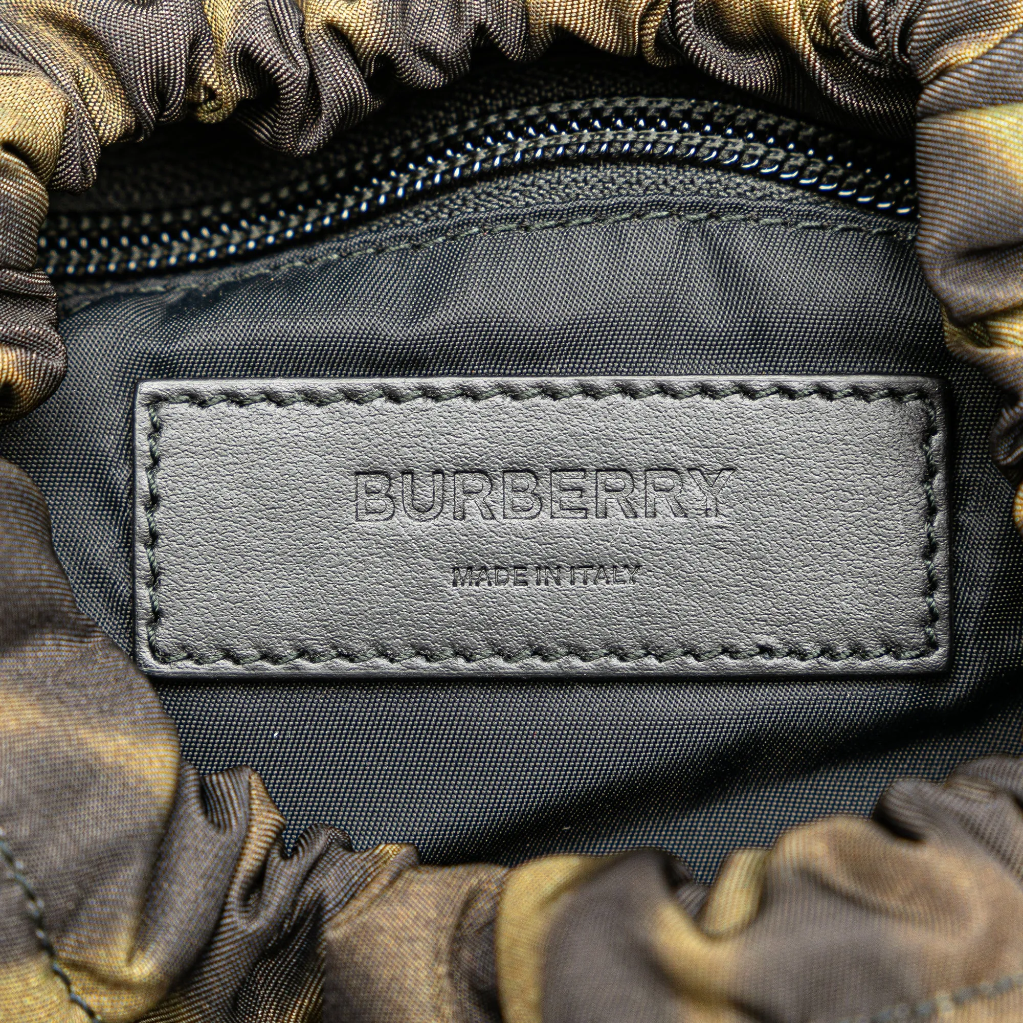 Brown Burberry Nylon Leopard Print Leo Sling Backpack