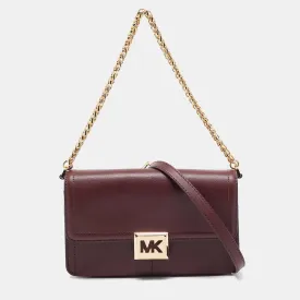 Burgundy Leather NS Sonia Shoulder Bag