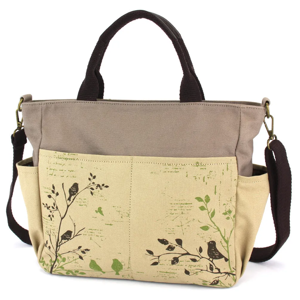 Canvas Print Pocket Tote - Bird