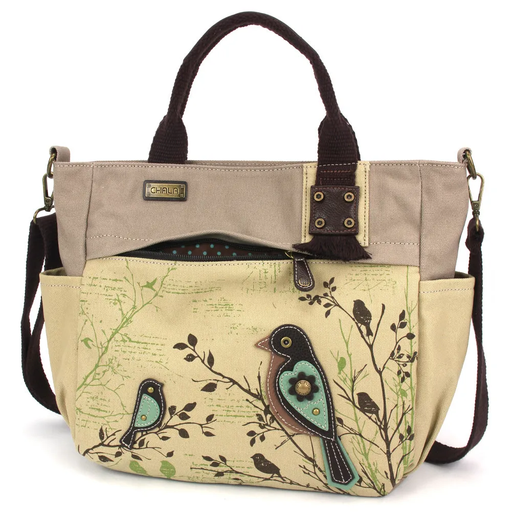 Canvas Print Pocket Tote - Bird