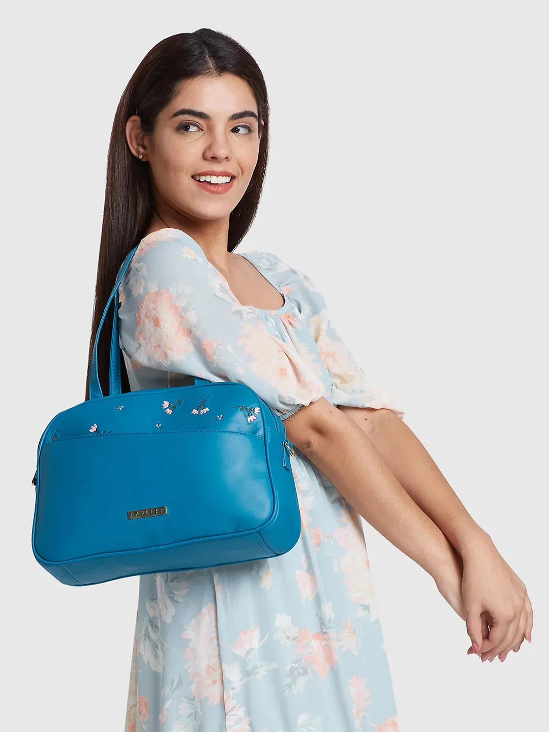Caprese Adah Satchel Large Teal
