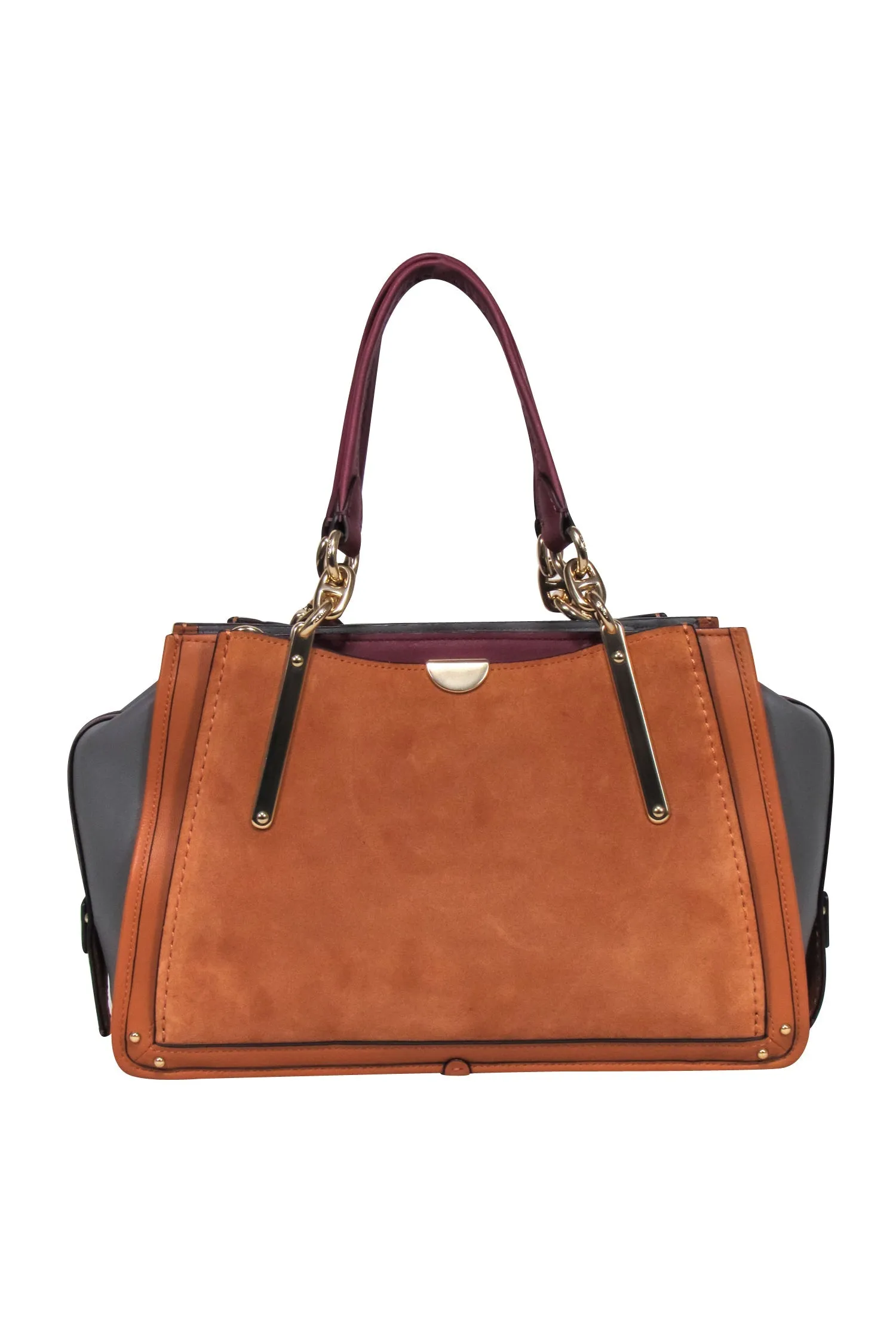 Coach - Tan "Dreamer 21" Color Block Suede & Leather Satchel