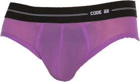 CODE 22 - Mens Briefs Underwear - Sheer Mesh Brief Grape