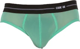 CODE 22 - Mens Briefs Underwear - Sheer Mesh Brief Green