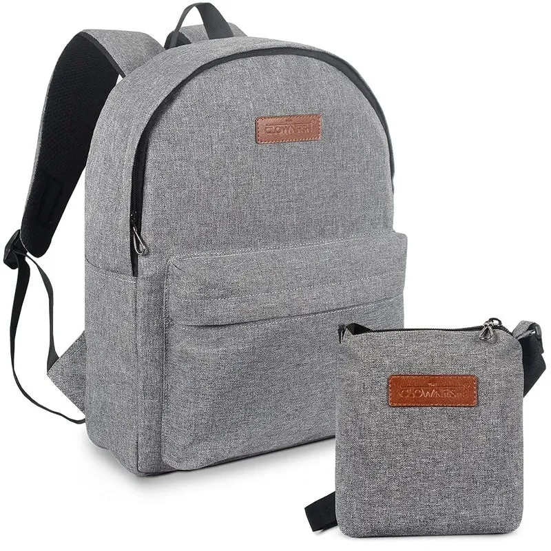 Combo: THE CLOWNFISH Grayson 14-Inch Unisex Travel Laptop Backpack | Includes Mobile Pouch | 21 Litres | Grey