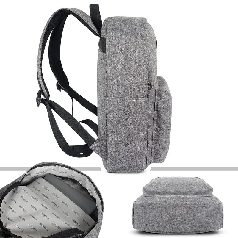 Combo: THE CLOWNFISH Grayson 14-Inch Unisex Travel Laptop Backpack | Includes Mobile Pouch | 21 Litres | Grey