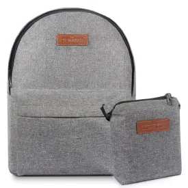 Combo: THE CLOWNFISH Grayson 14-Inch Unisex Travel Laptop Backpack | Includes Mobile Pouch | 21 Litres | Grey