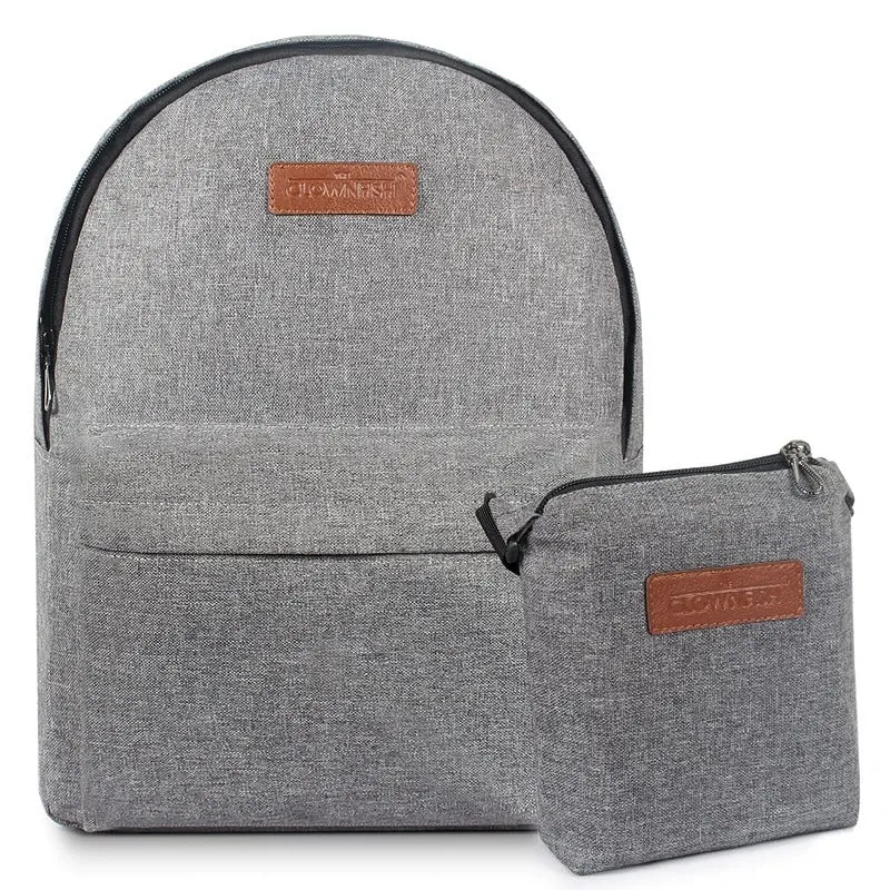 Combo: THE CLOWNFISH Grayson 14-Inch Unisex Travel Laptop Backpack | Includes Mobile Pouch | 21 Litres | Grey