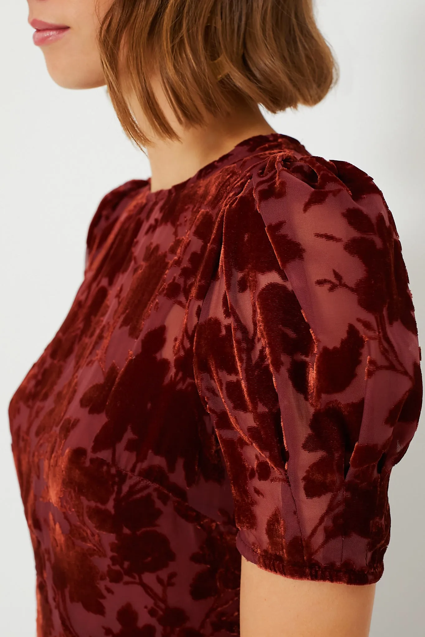 Copper Floral Ralph Velvet Dress