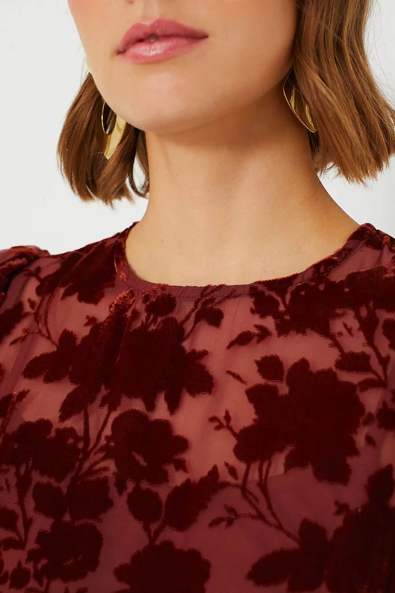 Copper Floral Ralph Velvet Dress