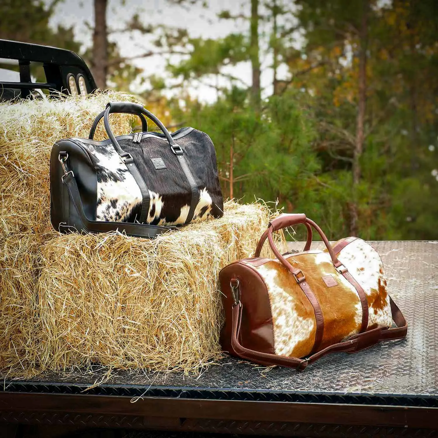 Cowhide Overnight Duffel Bag