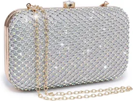 Dasein Womens Rhinestone Clutch Purse Sparkling Evening Bag with Crystal Clasp for Formal Prom Party Wedding