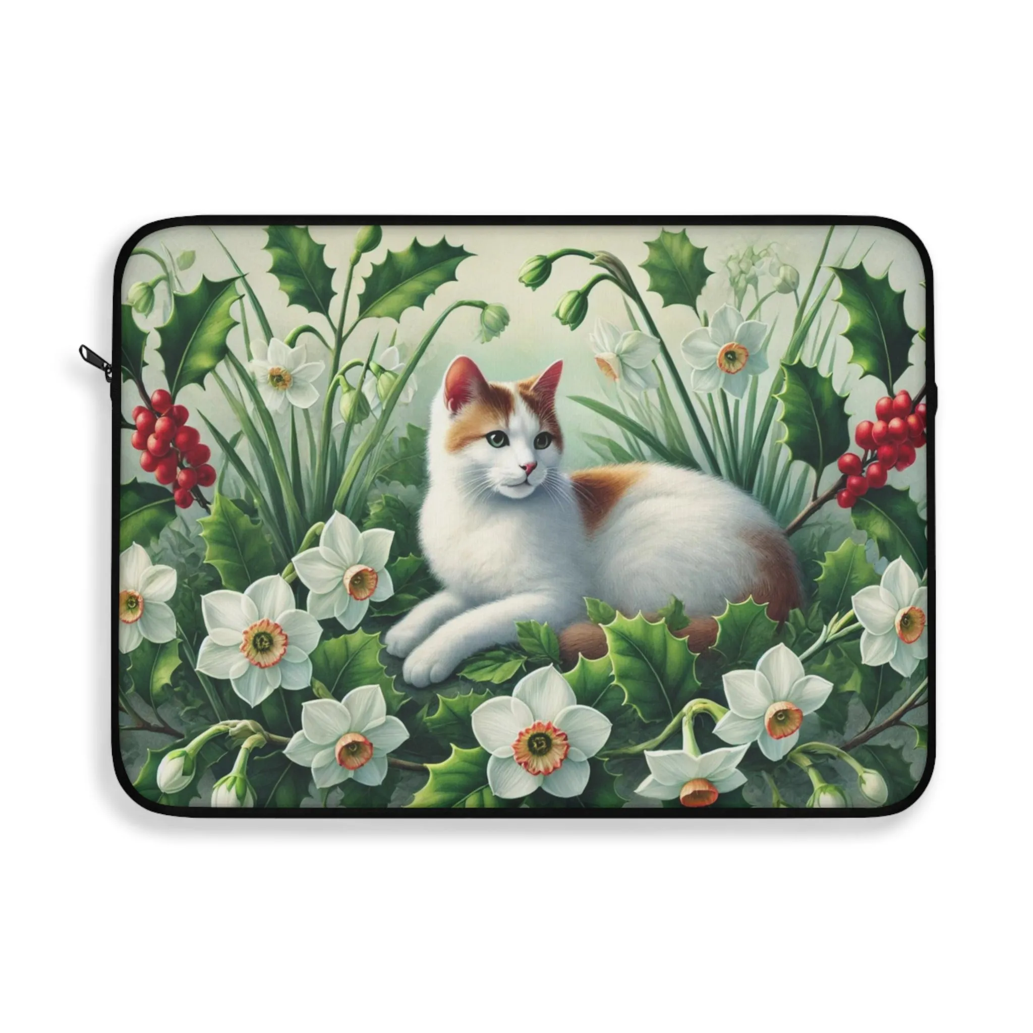 December Birth Flower - Cat Lover - Laptop Sleeve