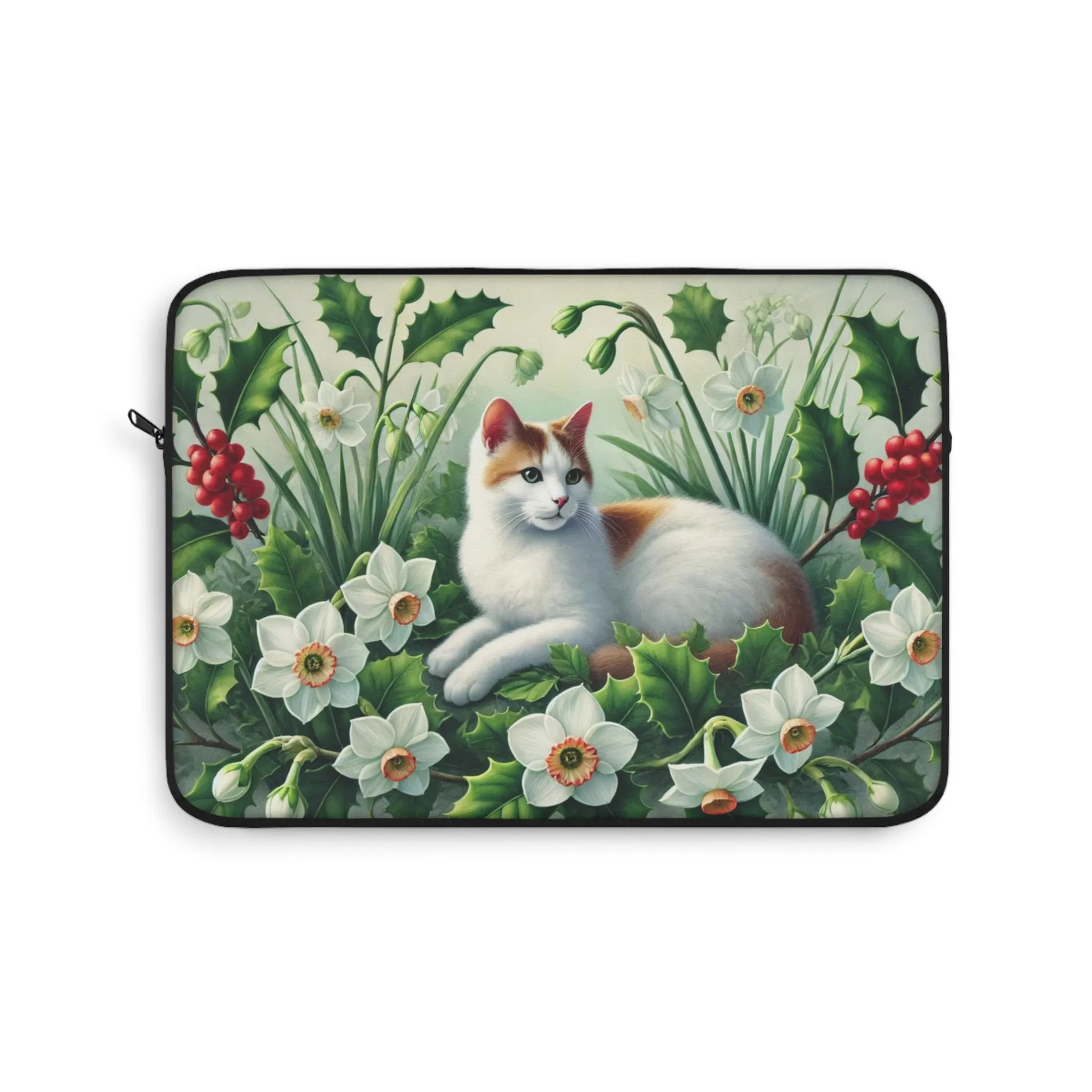 December Birth Flower - Cat Lover - Laptop Sleeve