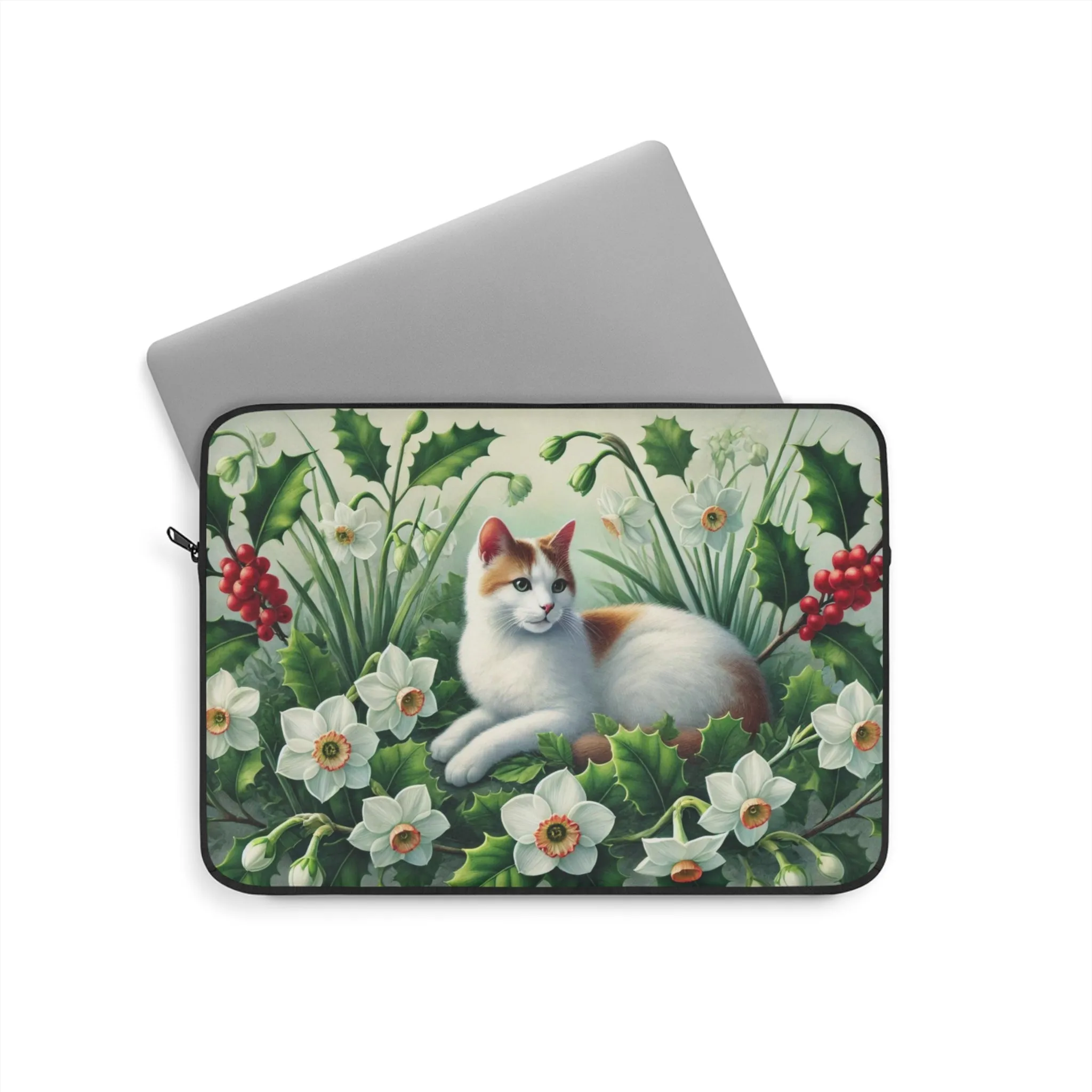 December Birth Flower - Cat Lover - Laptop Sleeve