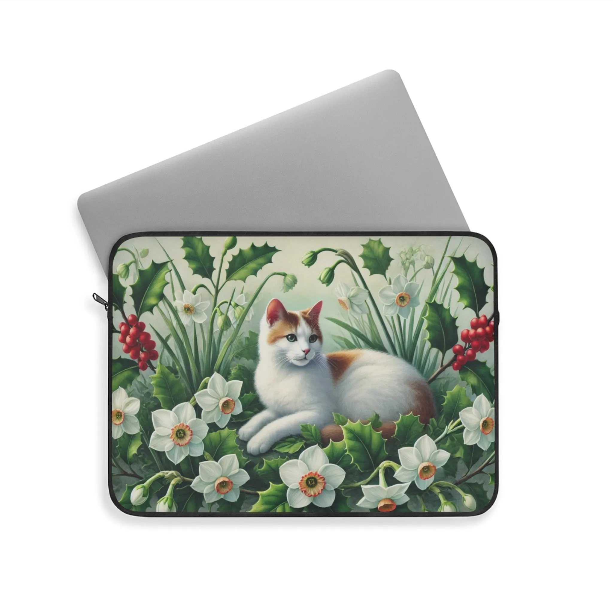 December Birth Flower - Cat Lover - Laptop Sleeve