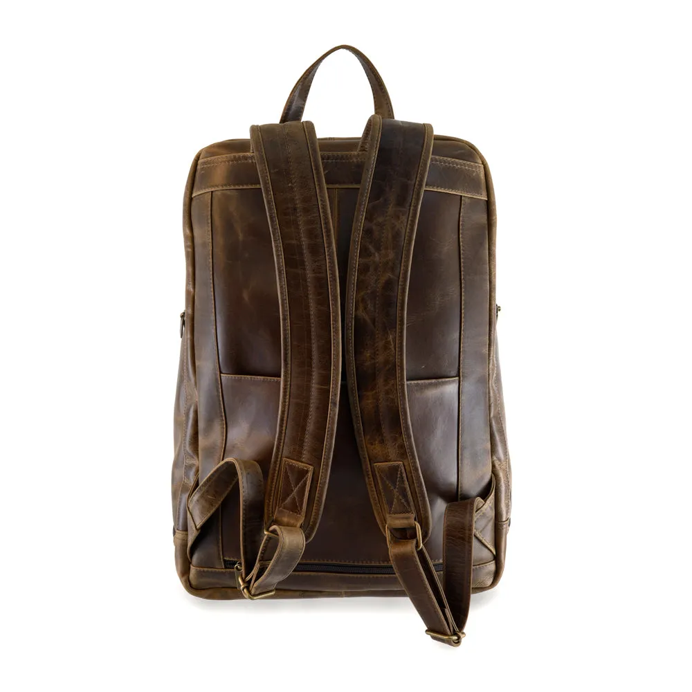 Distressed Leather Bombardier Backpack