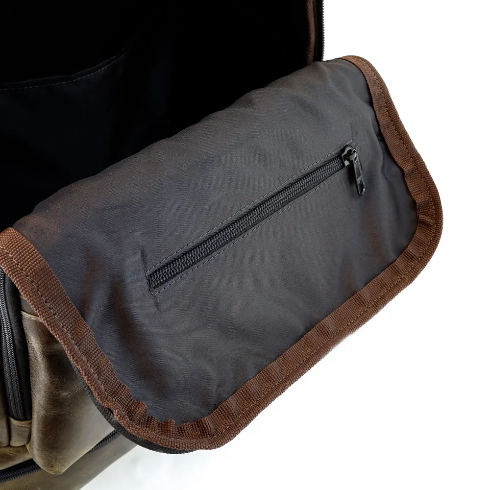 Distressed Leather Bombardier Backpack