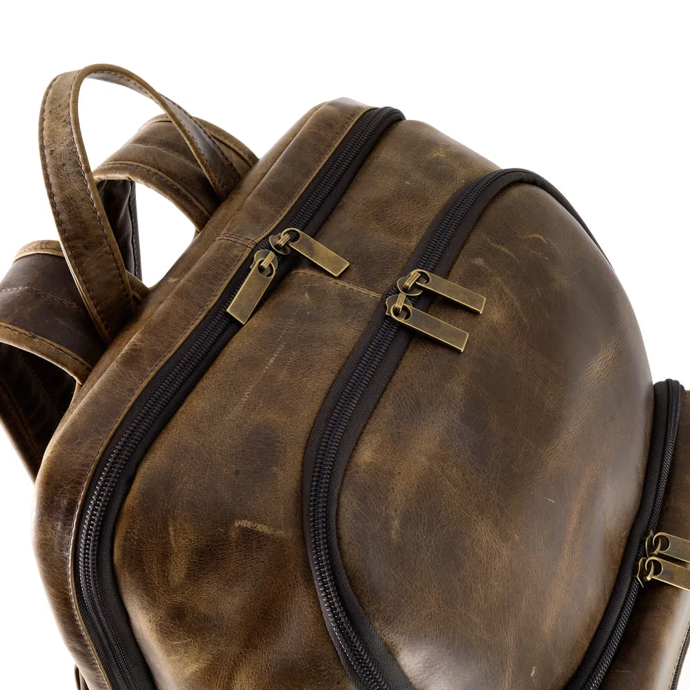 Distressed Leather Bombardier Backpack