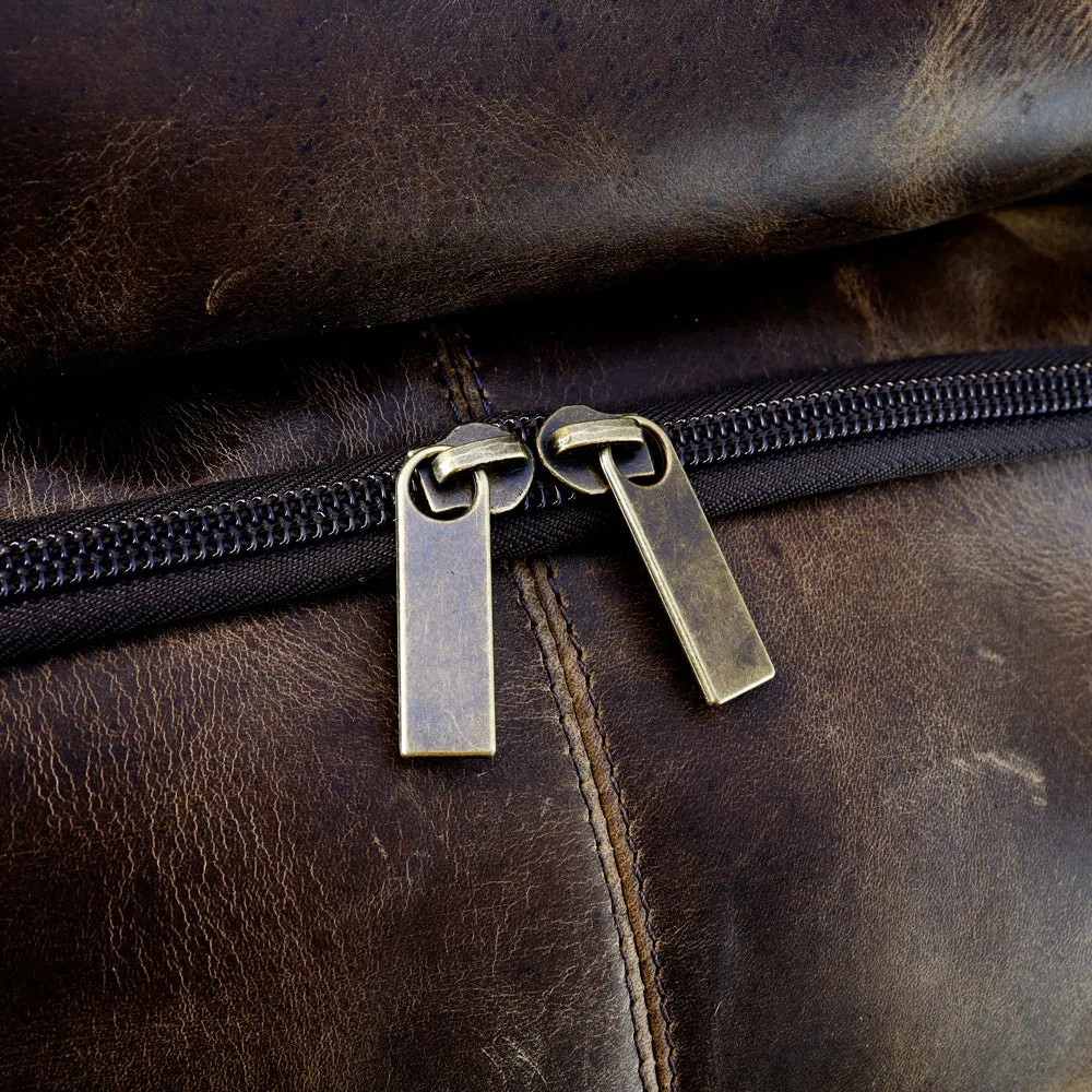 Distressed Leather Bombardier Backpack