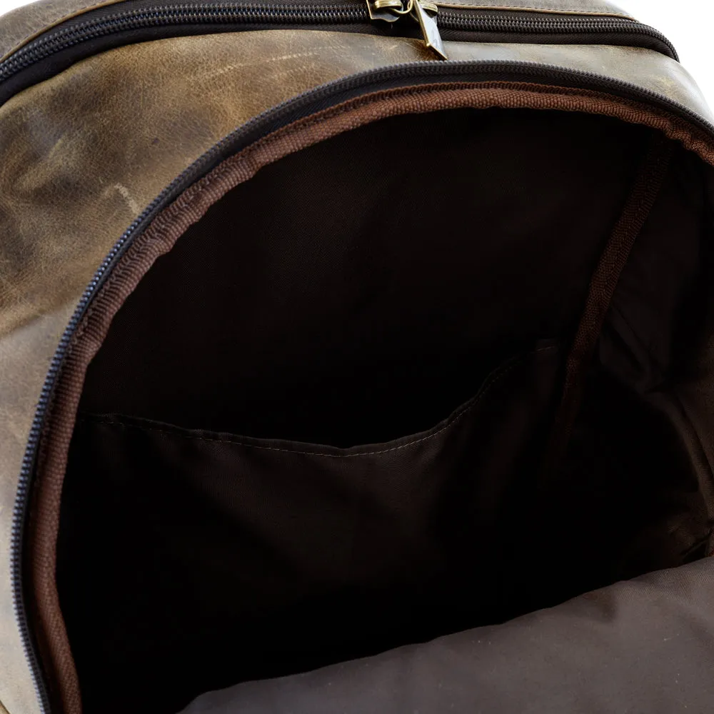 Distressed Leather Bombardier Backpack