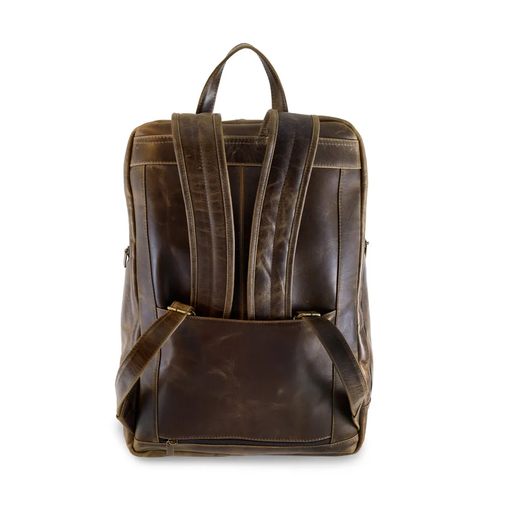 Distressed Leather Bombardier Backpack