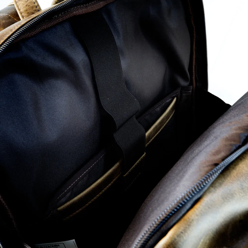 Distressed Leather Bombardier Backpack