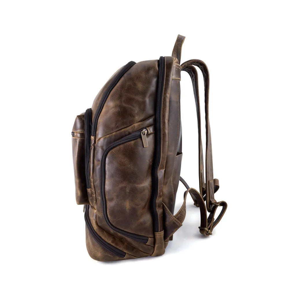 Distressed Leather Bombardier Backpack