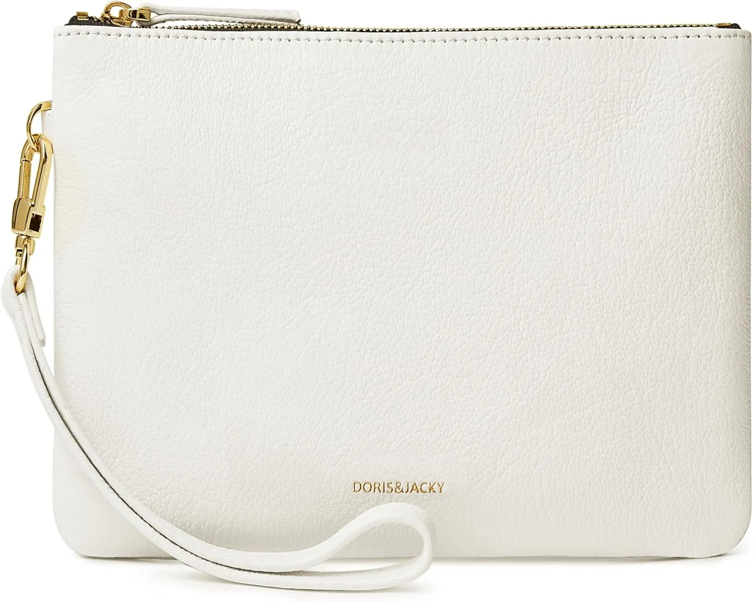 DORIS&JACKY Lambskin Leather Wristlet Clutch Purse For Women Large Soft Designer Wallet With Strap