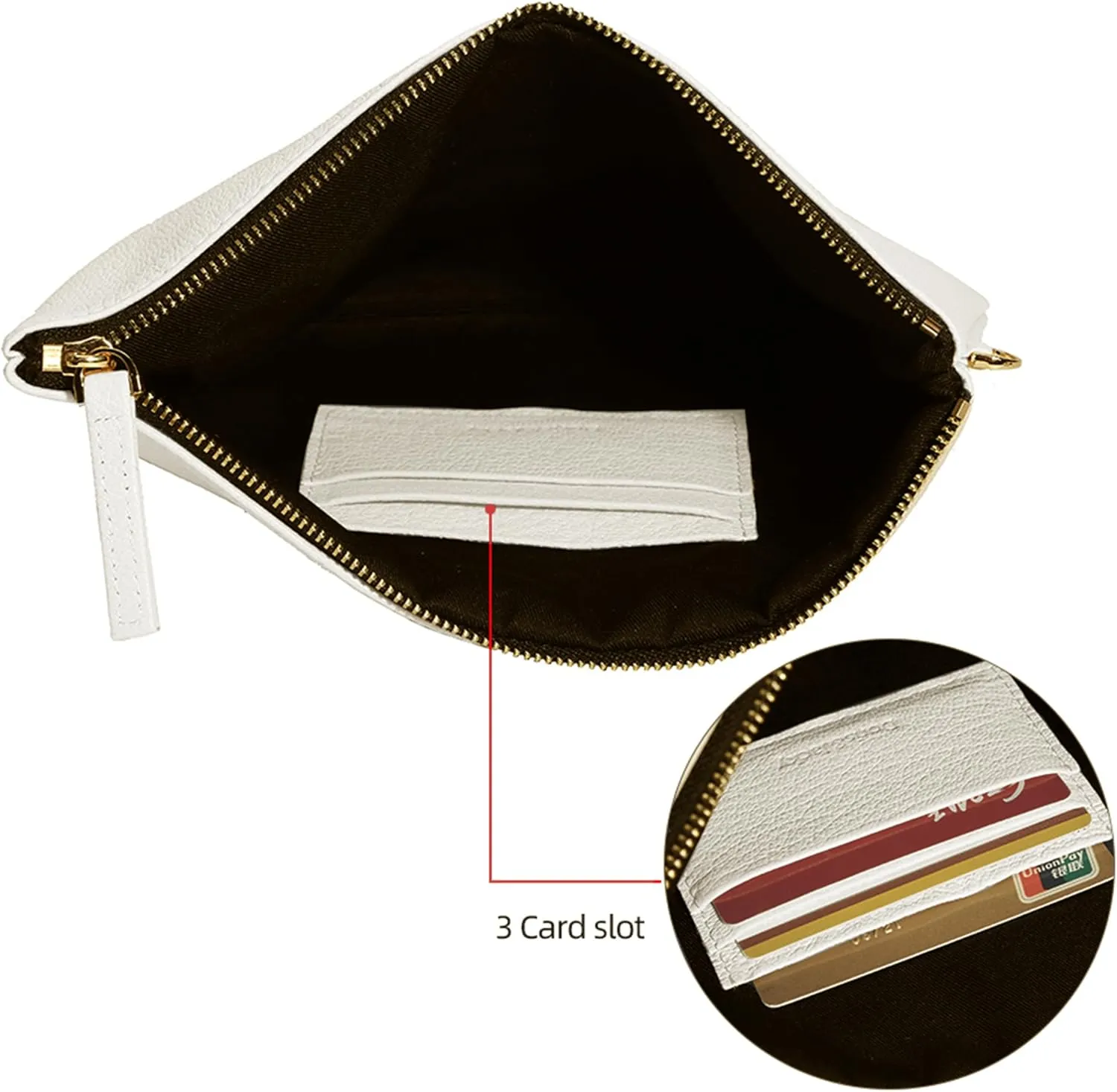 DORIS&JACKY Lambskin Leather Wristlet Clutch Purse For Women Large Soft Designer Wallet With Strap