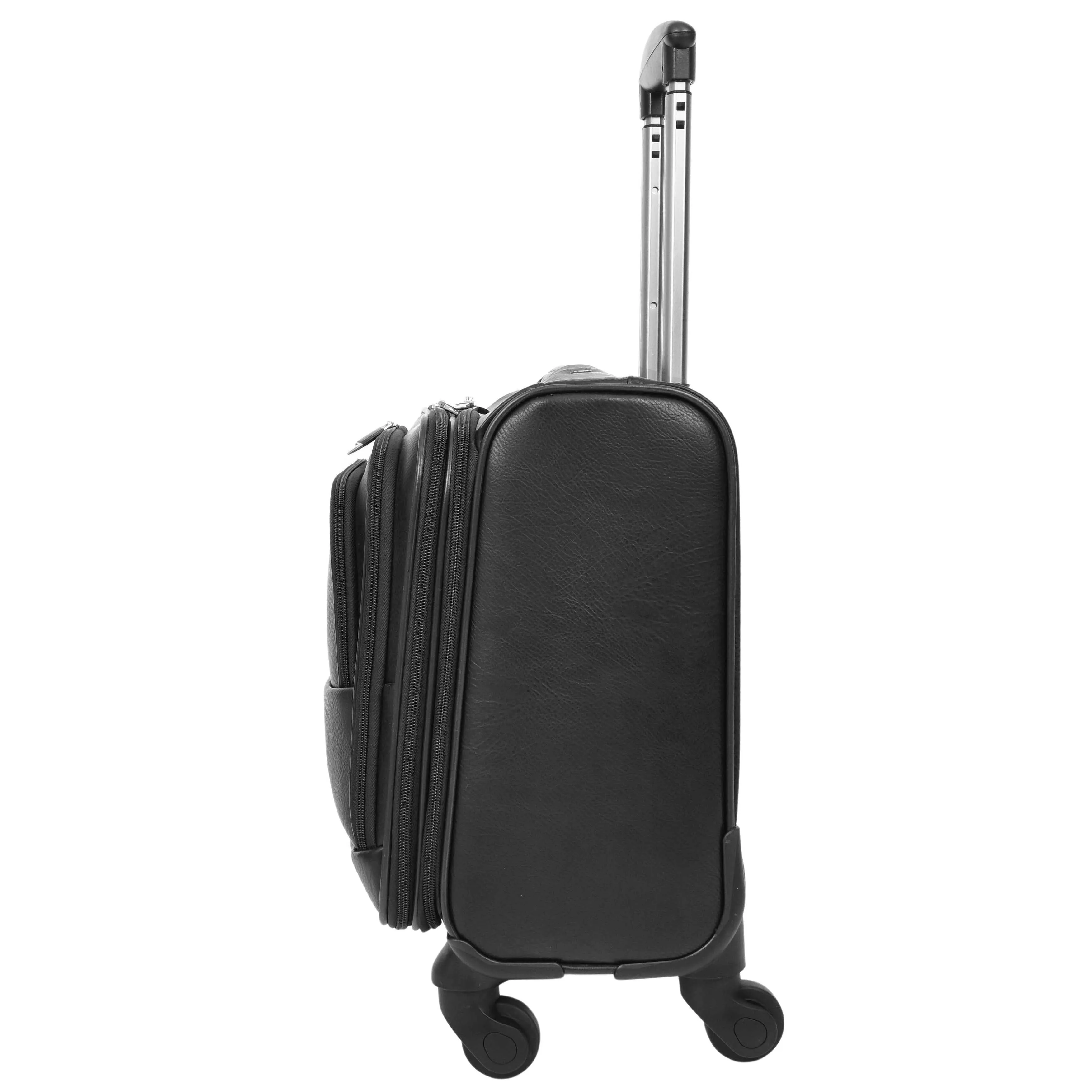 DR636 Executive Flight Bag Four Wheels Cabin Laptop Trolley Case Black