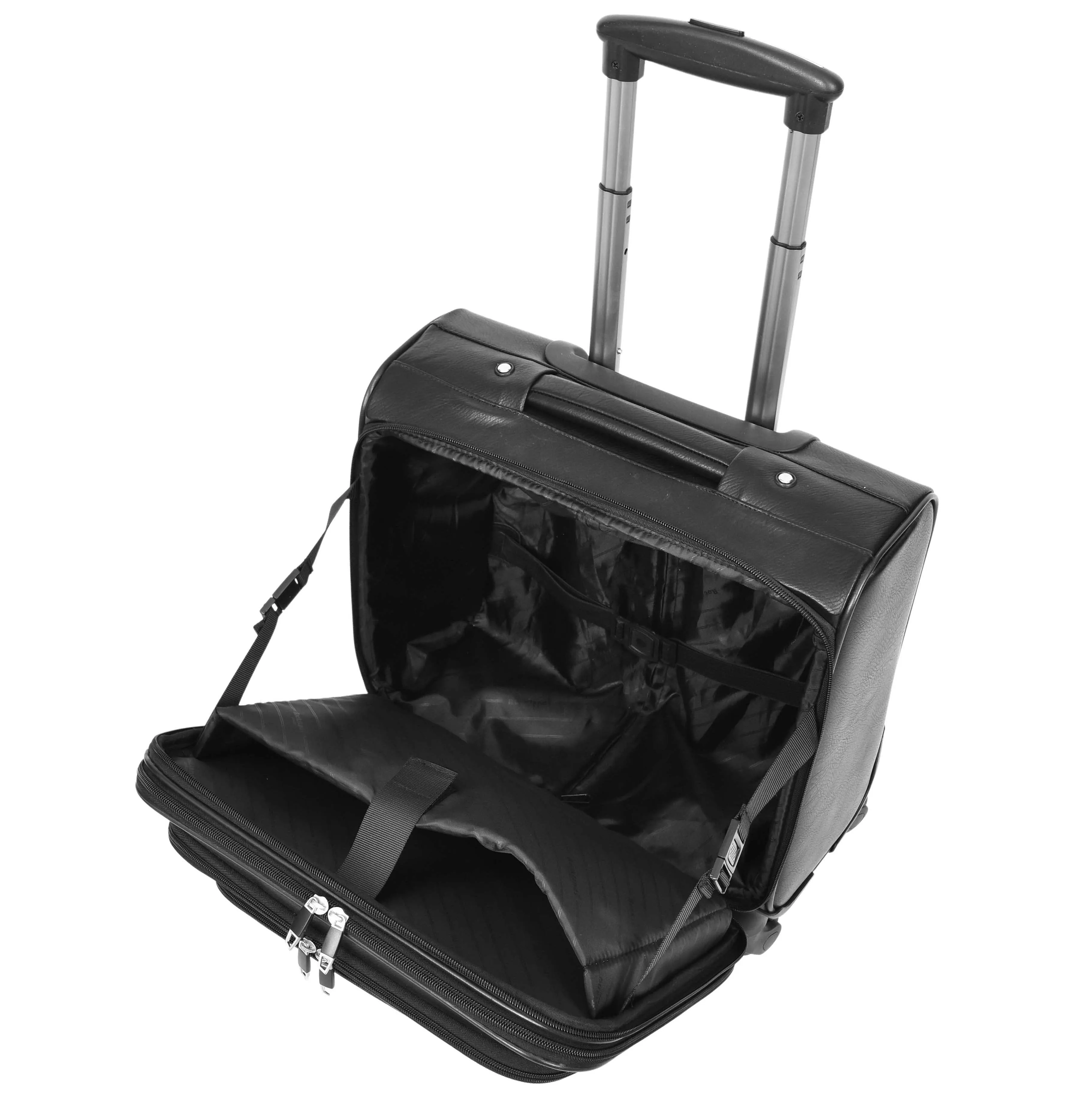 DR636 Executive Flight Bag Four Wheels Cabin Laptop Trolley Case Black
